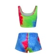 thumbnail image 4 of USSUMA Deals Running Shorts for Women Gradient Prints Hotpants Pull-on Sexy Camisole Tops High Waist Gym Shorts Sports BreAthable Shrots Suit Modern Fit Shorts for Staying at Home Blue L, 4 of 6