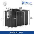 thumbnail image 6 of Uforic Oversized Storage Shed with Window, Ventilation, Lockable Doors, & Sloped Roof for Outdoor, Gray, 6 of 7
