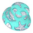 thumbnail image 3 of Easygdp Seashell And Starfish Double-Sided Reflective Fisherman Hat,Sun Visor,Casual Hat,Fluorescent Hat,Suitable For Outdoor And Night Walking,Unisex, 3 of 9