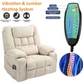 thumbnail image 5 of LITVZ 27in Extra Wide Recliner Chair for Big Man 400lbs, Oversized Power Lift Chair with Heat and Massage Hidden Cup Holder, Adjustable Headrest, Backrest, Lumbar & Footrest for Elderly, 5 of 11