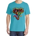 thumbnail image 2 of Wild Bobby, Keep It Wild Colorful Elephant Face, Animal Lover, Garment-Dyed Washed Look Short Sleeve T-Shirt, Blue Lagoon, Small, 2 of 3
