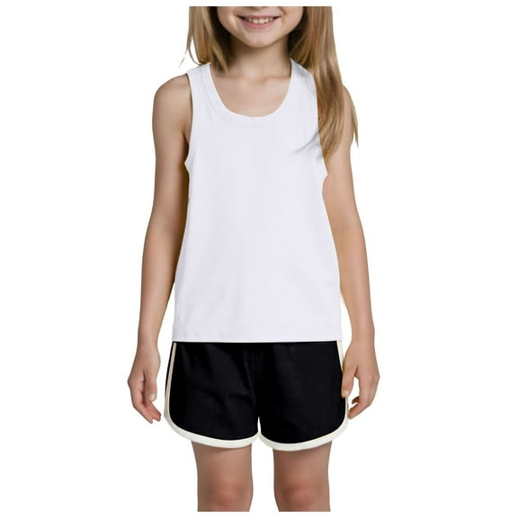 Godom Girls Outfit Short Sleeveless Tee T Shirt Tank Top Shorts Set Two Piece Suit