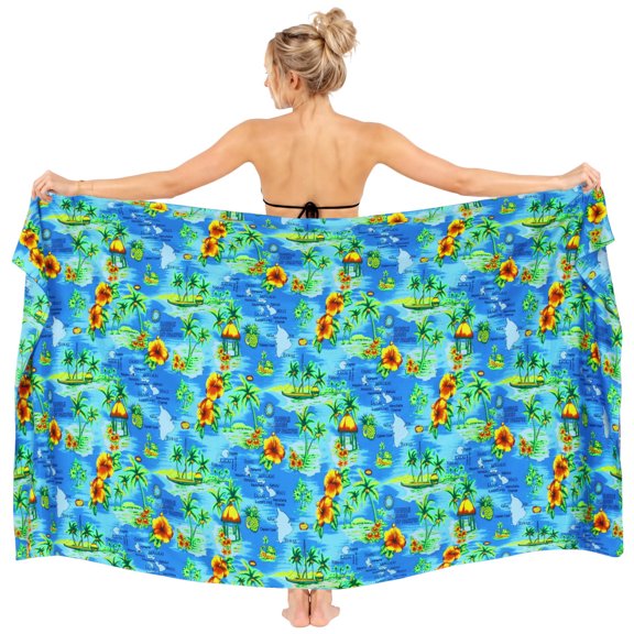 HAPPY BAY Women's Beachwear Summer Beach Wrap Bikini Wraps Swimwear Swim Cover up Skirt Swimsuit Sarong Coverups for Women One Size Electric_AD232