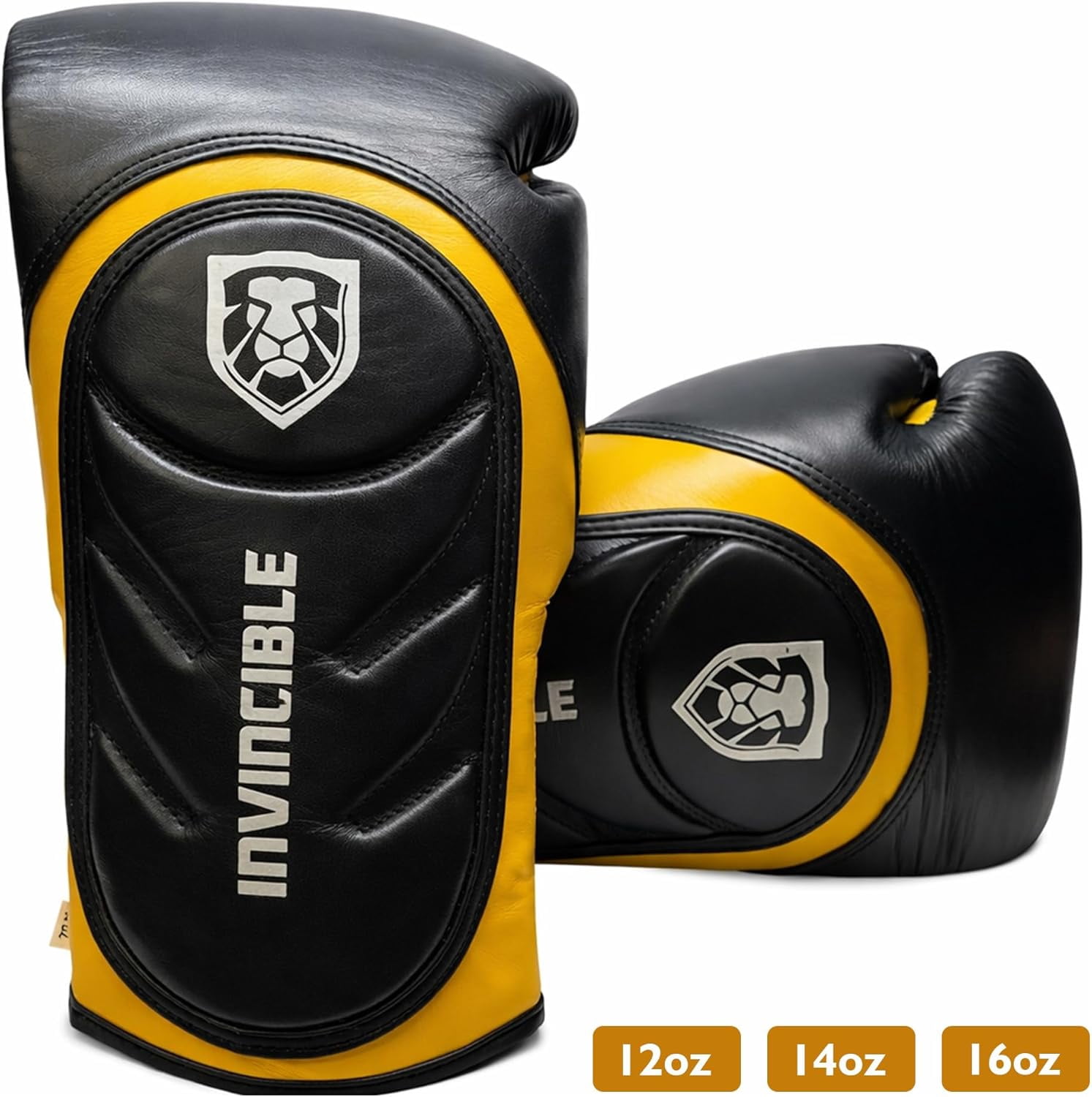 Invincible Fight Gear Professional Hook and Loop Leather Training Boxing Gloves v2.0 - Ideal for Boxing, Kickboxing, Muay Thai, MMA for Men Women and Kids