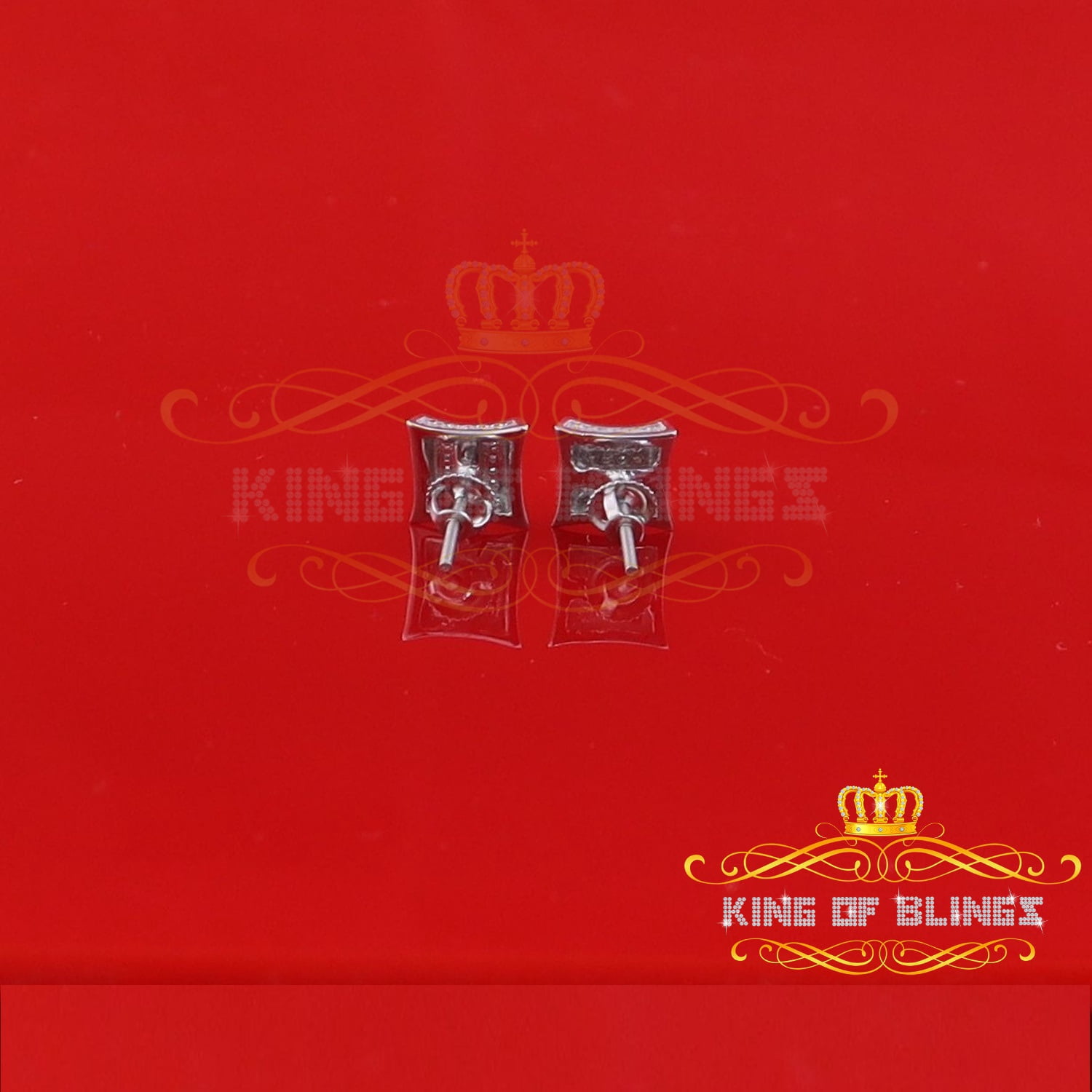 King of Bling's 925 Sterling Silver 0.10ct Diamond Small For Women's & Men's White Kite Earring