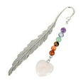 thumbnail image 2 of Antique Plume Shaped Bookmark with Pendant Lightweight Bookmark Craft for Decor Present for Book Lovers Teens Men Women (Cream White) 0.78x4.33", 2 of 9