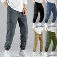 thumbnail image 1 of NJDVHB Pantalon de Survêtement pour Hommes, Pantalon Cargo pour Hommes, Mode Homme Décontractée Confortable Uni avec Poches, à Cordon, Pantalon Régulier, Vert Armée, m, 1 of 5