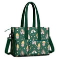 thumbnail image 2 of Teacher Tote Bag,Green Princess Castle Pattern Teacher Utility Tote Bag,Large Work Tote Bags for Women with Multiple Pockets,Top Zipper Closure,13.8x10.6x6.7 Inch, 2 of 5