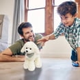 thumbnail image 6 of strola Toys Realistic Poodle Plush Stuffed Animal Toy with Scarf, Lifelike Small White Soft Plush Puppy Doll for Ki-ds and Adults, Cute Plush Dog for Birthday Gift Bedroom Decor 28cm, 6 of 6