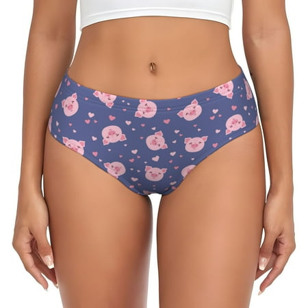 Womens Underwear - Cute pig No Show Seamless Underwear for Women  Kawaii Soft Stretch Women s Panties  Hipster Ladies Panties Bikini Underwear Briefs