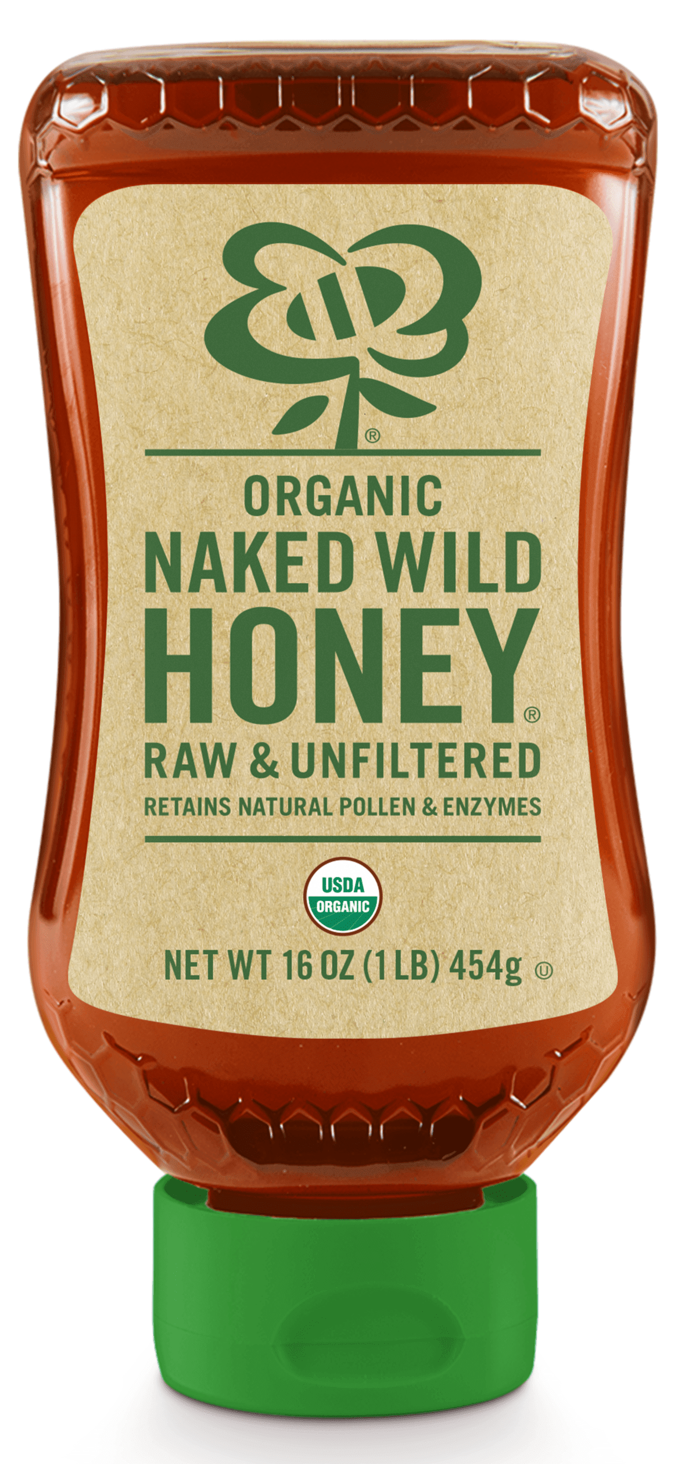 Naked Wild Honey Organic Honey, 16 oz Inverted Plastic Bottle