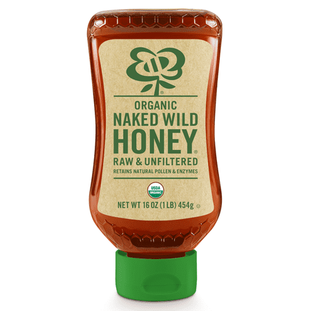 Naked Wild Honey Organic Honey, 16 oz Inverted Plastic Bottle