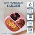 thumbnail image 2 of Dreamroo Silicone Divided Suction Plate, Baby and Toddler for Ages 6 months+, BPA Free, Microwave & Dishwasher Safe, Pink, 2 of 8