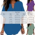 thumbnail image 3 of CBASIHI Womens Oversized Short Sleeve Tops- Casual Vintage Summer V Neck Basic T Shirts Blue Size L, 3 of 8