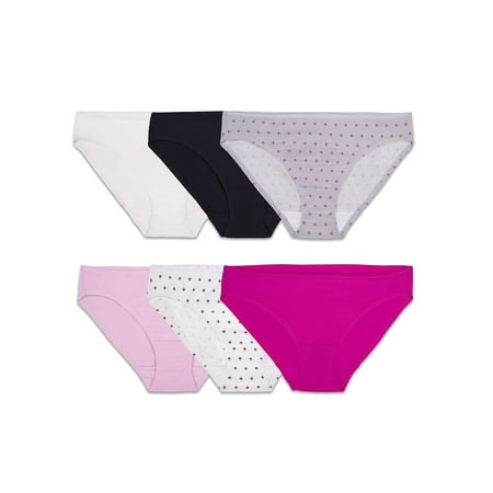 Fruit of the Loom Women's 6 Pack Cotton Stretch Bikini Panties
