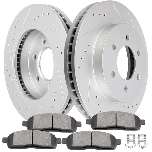 SCITOO Brake Kit Front Brake Rotors and Ceramic Brake Pads Fit For 2004 2005 2006 2007 2008 For Ford For F-150,2006 2007 2008 For Lincoln Mark LT 4WD Models(WILL NOT Fit 2WD MODELS)