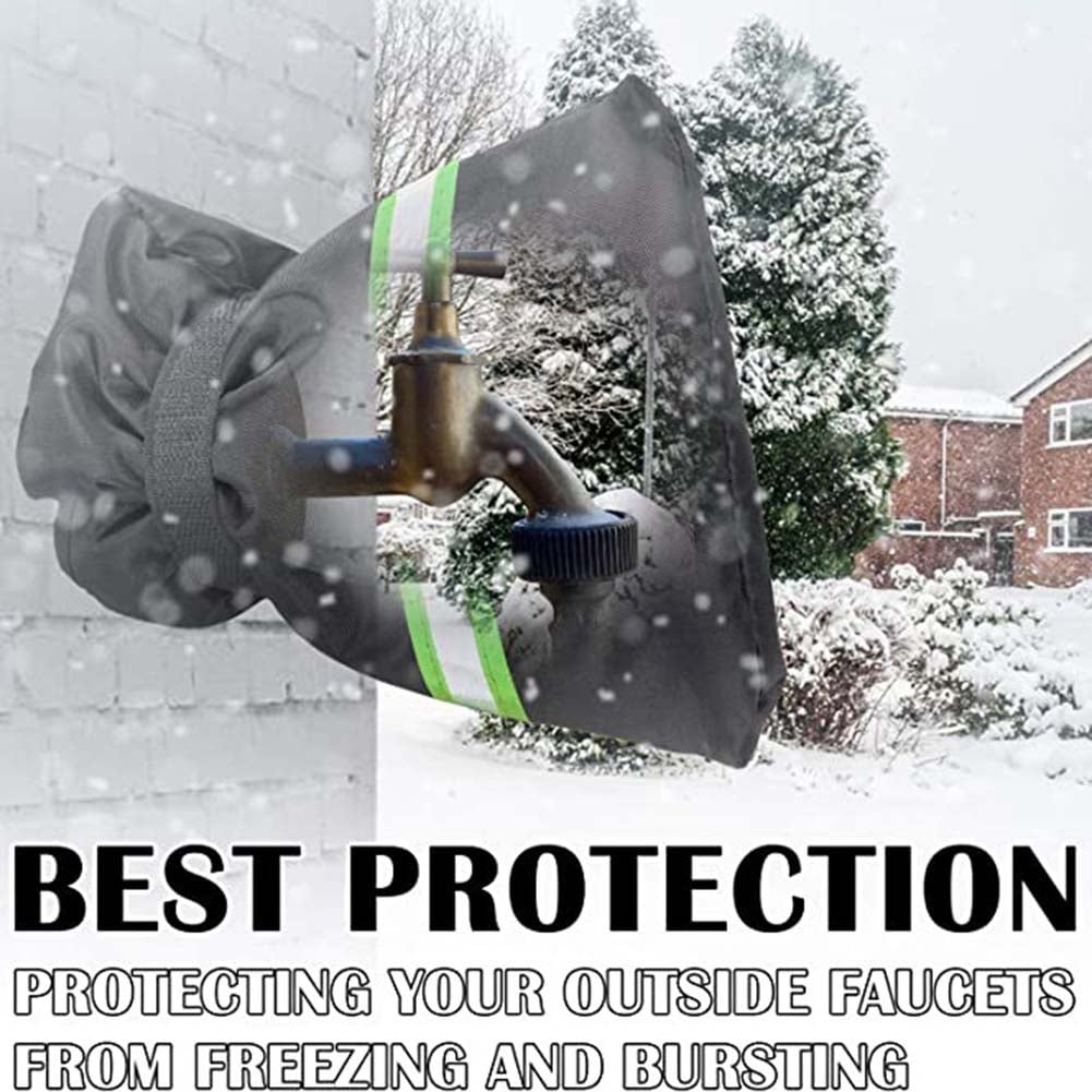 Kepooman 3 Pieces Outside Waterproof Thermal Hose Spigot Cover for Winter Freeze Protection, Green Kepooman 3 Pieces Outside Waterproof Thermal Hose Spigot Cover for Winter Freeze Protection, Green