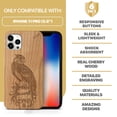 thumbnail image 7 of Case Yard Wooden Case Outside Soft TPU Silicone, Slim Fit Shockproof Wood Protective Phone Cover for Girls Boys Men and Women, Supports Wireless Charging Bird of Prey Design case for iPhone-11-Pro, 7 of 7