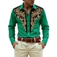thumbnail image 1 of Camisetas de Navidad de Manga Larga de los Hombres de Moda Casual de Manga Larga Turndown Collar Blusa para Primavera Invierno Al Aire Libre Diario, 1 of 4