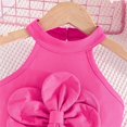 thumbnail image 6 of Odeerbi 9M-5Y Toddler Girls Summer Outfits Cotton Halter Tops Shorts Two-piece Set Flower Sleeveless Solid Color Bow Loungewear Toddler Girls Clothes, 6 of 9