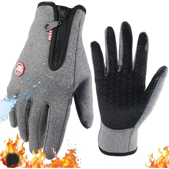 Velurastore Gloves, Thermal Touchscreen Windproof Waterproof Winter Gloves with Anti-Slip Grip & Fleece Lining for Outdoor Activities