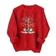 thumbnail image 4 of qelini Crewneck Sweatshirt Womens Graphic Xmas Tree Print Pullover Christmas Long Sleeve Tops Trendy Holiday Clothes, 4 of 5