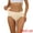 Beige, variant on DARING DIVA Women's Ribbed High Leg Underpants Available In Plus Size M Beige