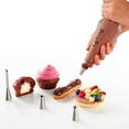 thumbnail image 2 of Lekue Reusable Piping Bag Set with 3 Tips, Silicone and Stainless Steel, White, 2 of 8