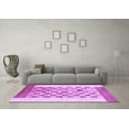 thumbnail image 3 of Ahgly Company Indoor Round Checkered Purple Modern Area Rugs, 6' Round, 3 of 4
