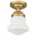 thumbnail image 2 of 1 Light Flush Mount In Industrial Style-15.75 Inches Tall And 10.5 Inches Wide-Heritage Brass Finish-Matte Opal Glass Color Z-Lite 735F10-Hbr, 2 of 2