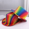 thumbnail image 7 of Hsqqdc Rainbow Magician Tall Top Hat, Colorful Fedora Performance Hat for Carnival Party Events, 7 of 7