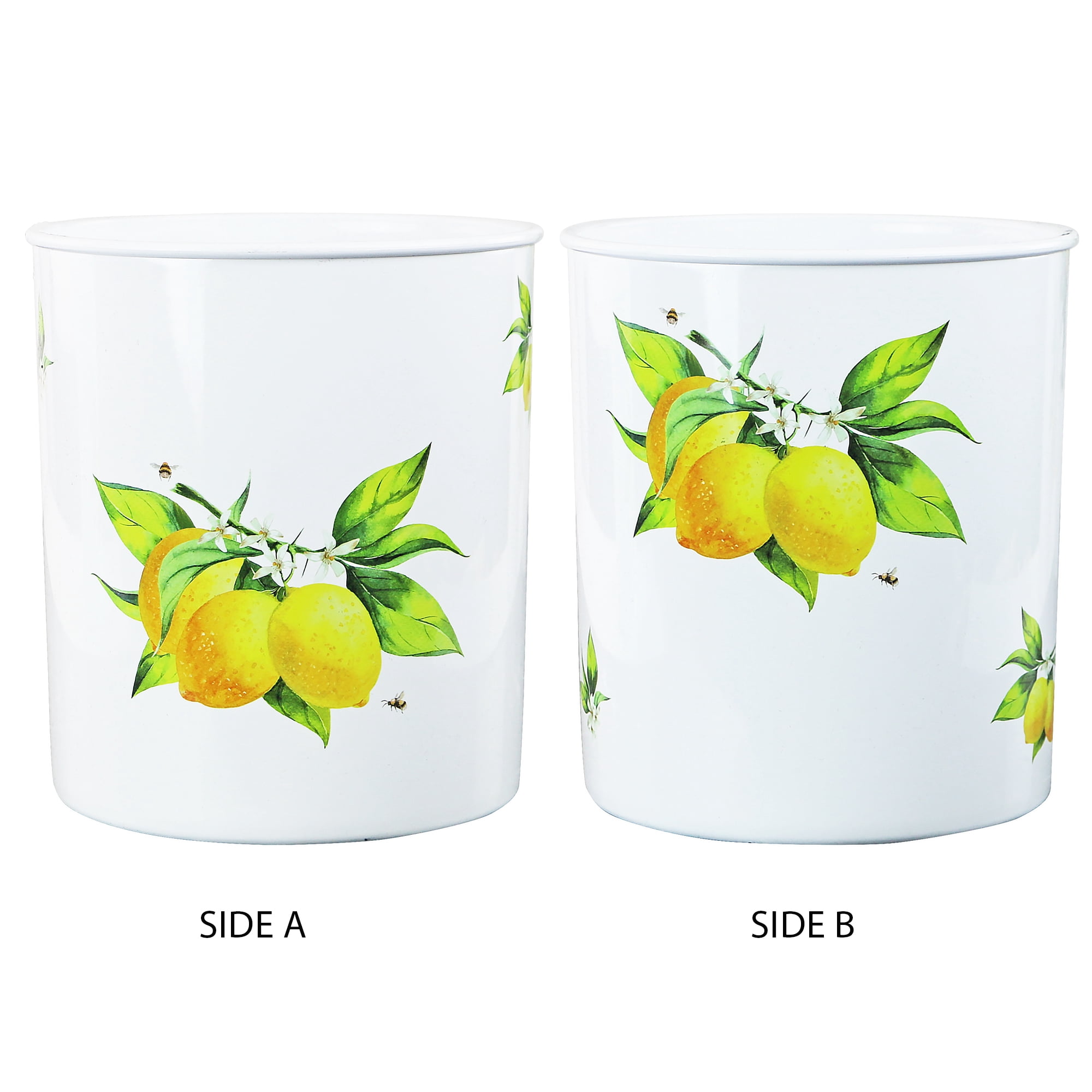 Durable Plastic Countertop Extra Large Utensil Crock/Holder, Fresh Lemons