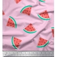 thumbnail image 1 of Soimoi Pink Rayon Fabric Watermelon Fruits Decor Fabric Printed Yard 56 Inch Wide, 1 of 3