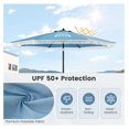 thumbnail image 4 of 9 FT Patio Umbrella with Fringe, Outdoor Tassel Umbrella with Push Button Tilt, Crank, 8 Ribs, Vented Top, Fade-resistant Canopy, Heavy-Duty Market Table Umbrella for Yard Garden Pool, 4 of 9