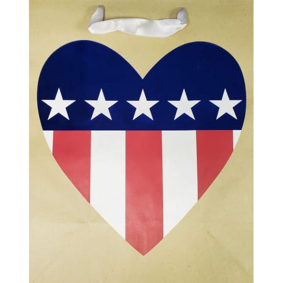 USA Foil Heart Large Gift Bag (1ct)