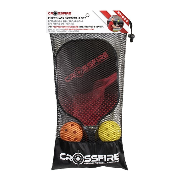 NEW Crossfire XF-200 Fiberglass Premium Pickleball Set with 2 Paddles & 4 Balls