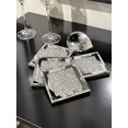 thumbnail image 4 of Glass Coasters for Drinks, Set of 4, Diamond Decor, Silver Crystal Coaster, Mirrored Elegant, Fancy, Glam, for Home Kitchen Table Bar Accessories, Square (4" x 4"), 4 of 6