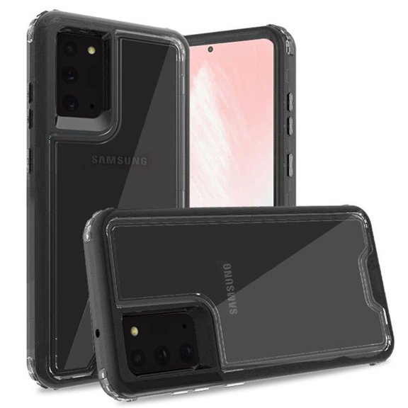 For Samsung Galaxy Note 20 Premium Transparent Clear Hybrid Case Cover - Clearblack