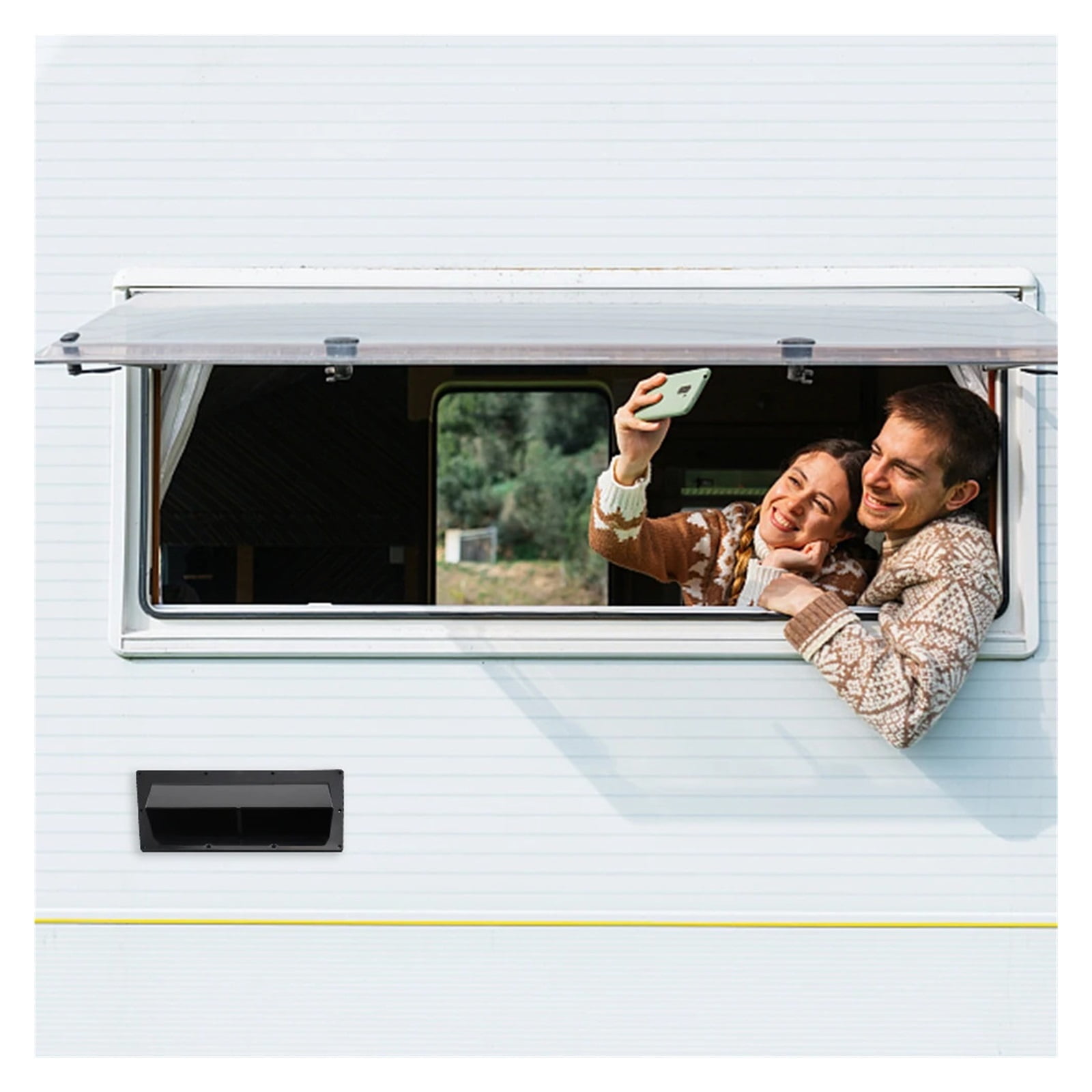 Side Vent Ventilation Low Noise Caravan Motorhome Trailer Side Air Vent with Screws RV Stove Vent