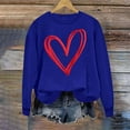 thumbnail image 2 of ibuvkizy Valentine's Day Sweatshirt for Women Round Neck Printed Sweatshirts Long Sleeved Pullover Top Sweatshirt Blue,M, 2 of 4