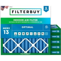 Filterbuy 30x30x2 MERV 13 Health Defense, Pleated HVAC AC Furnace Air Filters (6-Pack)