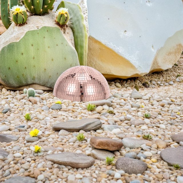 BESTYASH De Jardín En Oro Rosa Semiesfera Con Prisma Y Uso Exterior