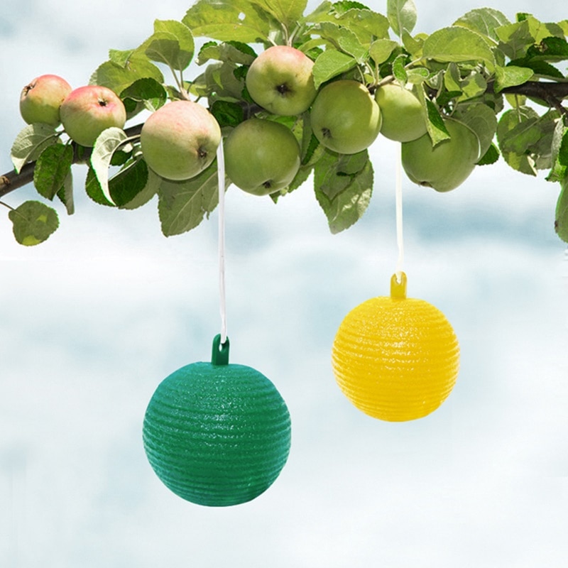 Hanging Fly Trap Ball Fruit Fly Catcher Sticky Traps For Flying Plant