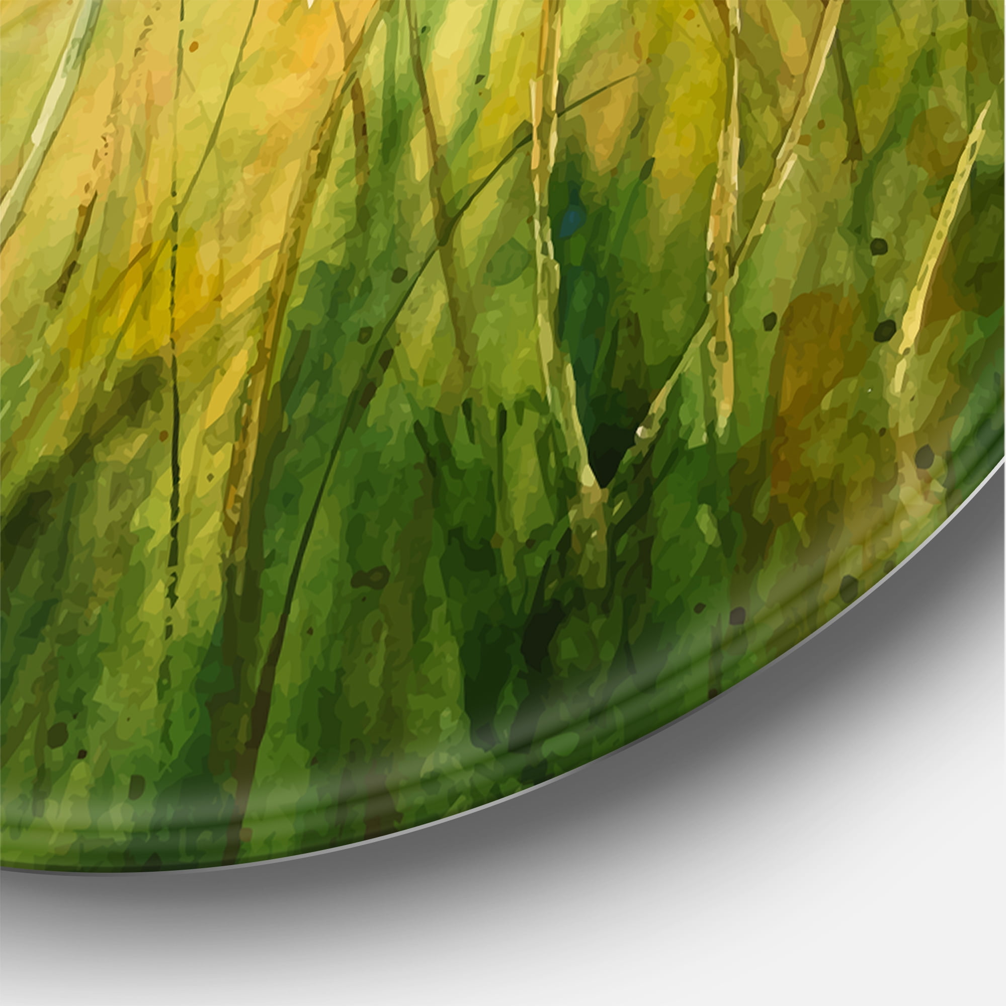 Designart 'Sunset Field With Herbs and Chamomiles' Traditional Circle Metal Wall Art 11x11 - Disc of 11