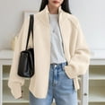 thumbnail image 2 of Ediodpoh Cardigan Sweaters for Women Sweater Coat Casual Zip up Stand Collar Long Sleeve Outerwear White, 2 of 7