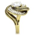 thumbnail image 4 of IP Gold(Ion Plating) Stainless Steel Ring with AAA Grade CZ in Clear for Women Clear Stone Color Style TK3714 Size 9, 4 of 5