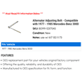 thumbnail image 2 of Alternator Adjusting Bolt - Compatible with 1977 - 1985 Mercedes-Benz 300D 1978 1979 1980 1981 1982 1983 1984, 2 of 2