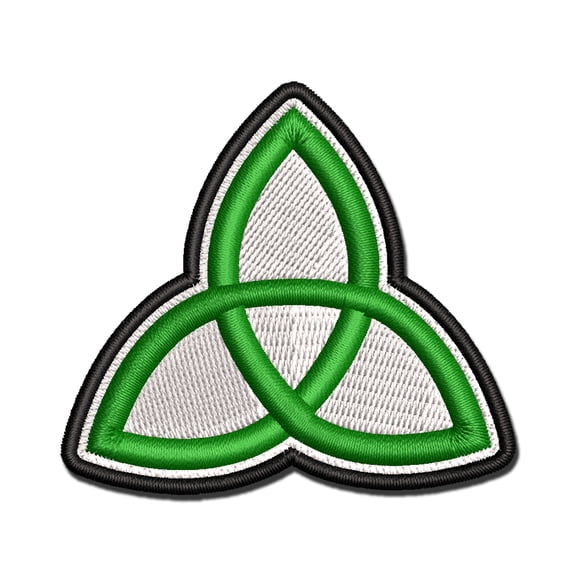 Triquetra Symbol Solid Applique Multi-Color Embroidered Iron-On Patch - 2.5 Inch Small