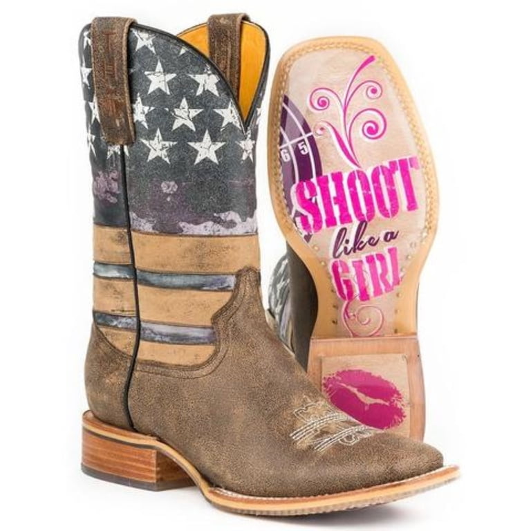 Tin Haul Women's American Woman / Shoot Like A Girl Square Toe Boots