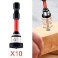 thumbnail image 1 of Puntas de destornillador de posicionamiento, broca de vástago hexagonal para carpintería, de acero, fáciles de usar, portátiles, 10 puntas de Rojo, 1 of 8